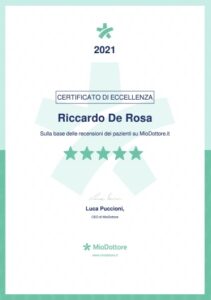 Certificato di eccellenza 2021 Miodottore Riccardo De Rosa Fisiatra Napoli | Fisiatra Salerno